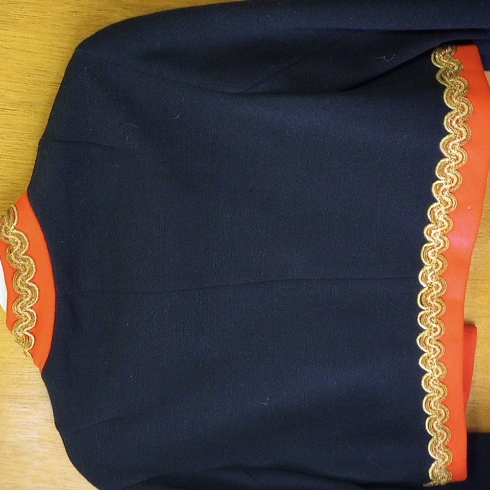 Vintage Sleeveless Dress w/ Matching Jacket.  Black, Red & Gold - Picture 5 of 6